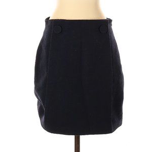 Theory Navy Blue Mini Skirt Button Details 4